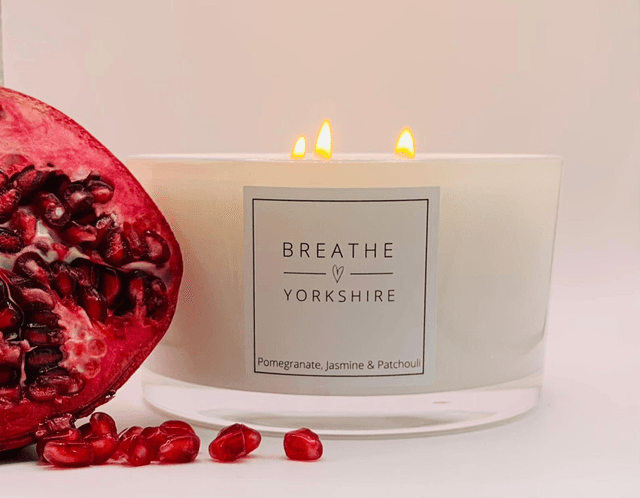 Pomegranate &amp; Vanilla 3 Wick Scented Candle 